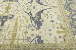 Cream Floral 12X15 Oushak Oriental Rug