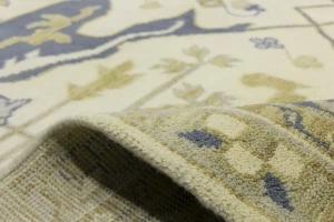 Cream Floral 12X15 Oushak Oriental Rug