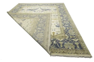 Cream Floral 12X15 Oushak Oriental Rug