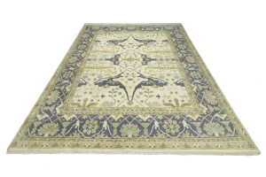 Cream Floral 12X15 Oushak Oriental Rug
