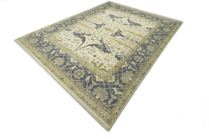Cream Floral 12X15 Oushak Oriental Rug