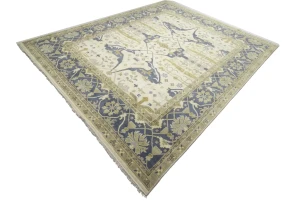 Cream Floral 12X15 Oushak Oriental Rug