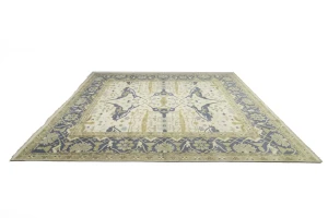 Cream Floral 12X15 Oushak Oriental Rug