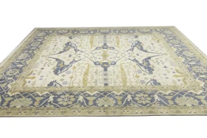 Cream Floral 12X15 Oushak Oriental Rug