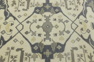Cream Floral 12X15 Oushak Oriental Rug