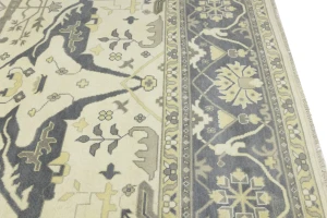 Cream Floral 12X15 Oushak Oriental Rug