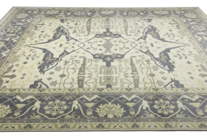 Cream Floral 12X15 Oushak Oriental Rug