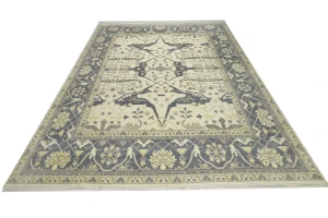 Cream Floral 12X15 Oushak Oriental Rug