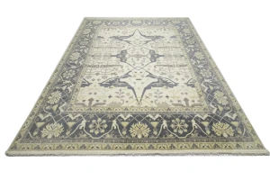 Cream Floral 12X15 Oushak Oriental Rug