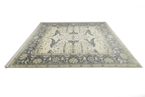 Cream Floral 12X15 Oushak Oriental Rug