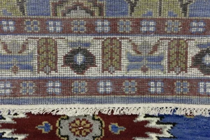 Blue Geometric 4X6 Kazak Oriental Rug