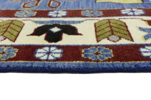 Blue Geometric 8X10 Kazak Oriental Rug