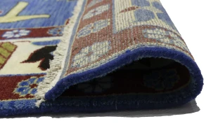 Blue Geometric 8X10 Kazak Oriental Rug