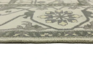 Cream Floral 9X9 Oushak Oriental Square Rug