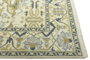 Cream Floral 9X12 Oushak Oriental Rug