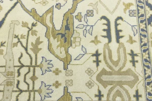 Cream Floral 9X12 Oushak Oriental Rug