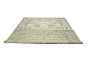 Cream Floral 9X12 Oushak Oriental Rug