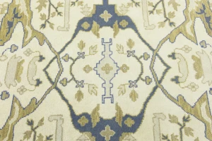 Cream Floral 9X12 Oushak Oriental Rug