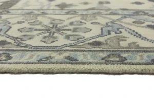 Cream Floral 9X12 Oushak Oriental Rug