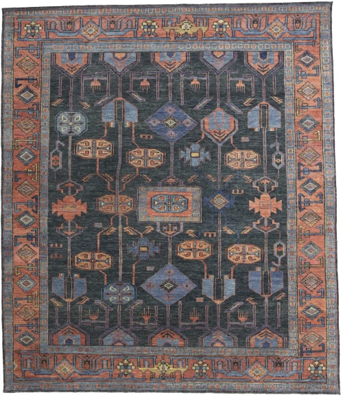 Tribal Geometric 9X10 Rare Oriental Rug