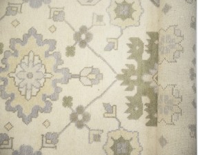 Cream Floral 12X24 Oushak Chobi Oriental Rug