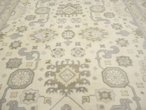 Cream Floral 12X24 Oushak Chobi Oriental Rug