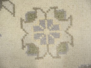 Cream Floral 12X24 Oushak Chobi Oriental Rug