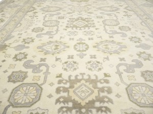 Cream Floral 12X24 Oushak Chobi Oriental Rug