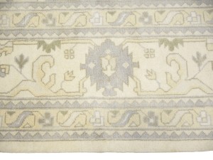 Cream Floral 12X24 Oushak Chobi Oriental Rug