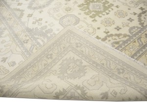 Cream Floral 12X24 Oushak Chobi Oriental Rug