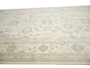 Cream Floral 12X24 Oushak Chobi Oriental Rug