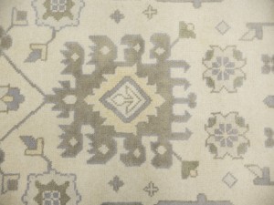 Cream Floral 12X24 Oushak Chobi Oriental Rug
