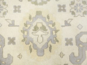 Cream Floral 12X24 Oushak Chobi Oriental Rug
