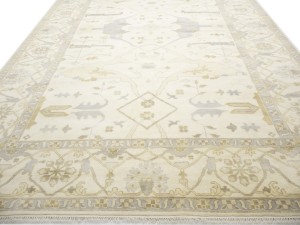 Cream Floral 12X20 Oushak Oriental Rug
