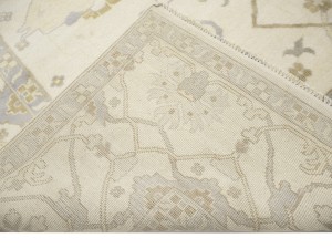 Cream Floral 12X20 Oushak Oriental Rug