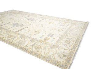 Cream Floral 12X20 Oushak Oriental Rug