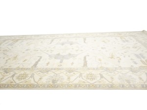 Cream Floral 12X20 Oushak Oriental Rug