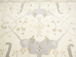 Cream Floral 12X20 Oushak Oriental Rug