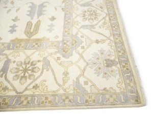 Cream Floral 12X20 Oushak Oriental Rug