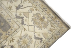 Pastel Brown Floral 12X18 Oushak Oriental Rug