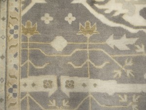 Pastel Brown Floral 12X18 Oushak Oriental Rug