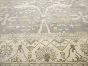 Pastel Brown Floral 12X18 Oushak Oriental Rug