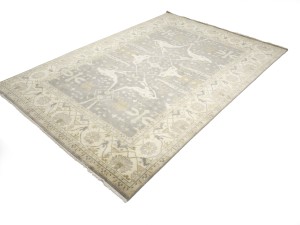 Pastel Brown Floral 12X18 Oushak Oriental Rug