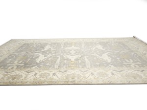 Pastel Brown Floral 12X18 Oushak Oriental Rug