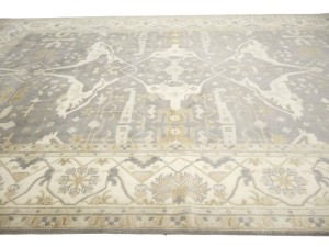Pastel Brown Floral 12X18 Oushak Oriental Rug