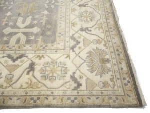 Pastel Brown Floral 12X18 Oushak Oriental Rug