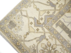 Cream Floral 10X20 Oushak Oriental Rug