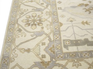 Cream Floral 10X20 Oushak Oriental Rug