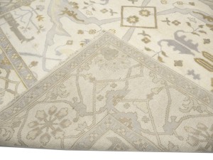 Cream Floral 10X20 Oushak Oriental Rug