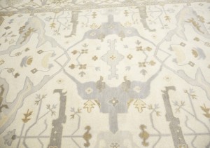 Cream Floral 10X20 Oushak Oriental Rug